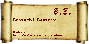 Brotschi Beatrix névjegykártya